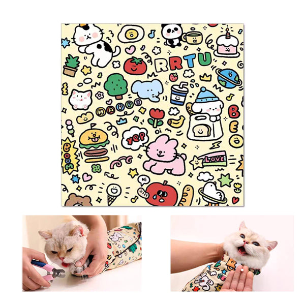 Reusable Cat Grooming Wrap ๐ก๏ธ โ Anti-Scratch, Washable & Perfect for Nail Clipping, Cleaning & Meds