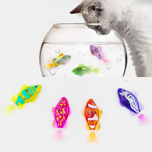4PCS LED Swimming Fish Toys πβ¨ β Water-Activated, Neon Lights for Cats πΊ & Kids πΆ | Fun Play & Encourage Drinking π¦