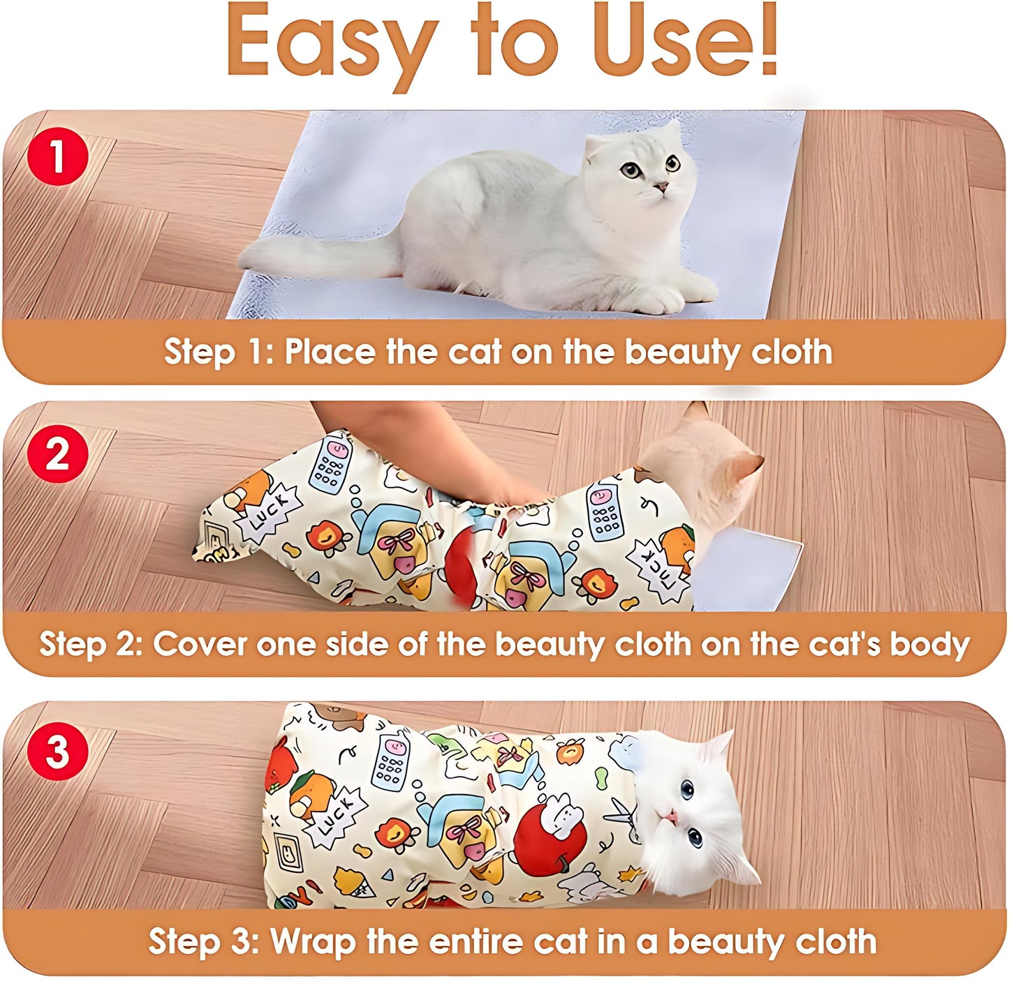 Reusable Cat Grooming Wrap ๐ก๏ธ โ Anti-Scratch, Washable & Perfect for Nail Clipping, Cleaning & Meds