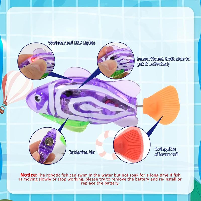 4PCS LED Swimming Fish Toys πβ¨ β Water-Activated, Neon Lights for Cats πΊ & Kids πΆ | Fun Play & Encourage Drinking π¦