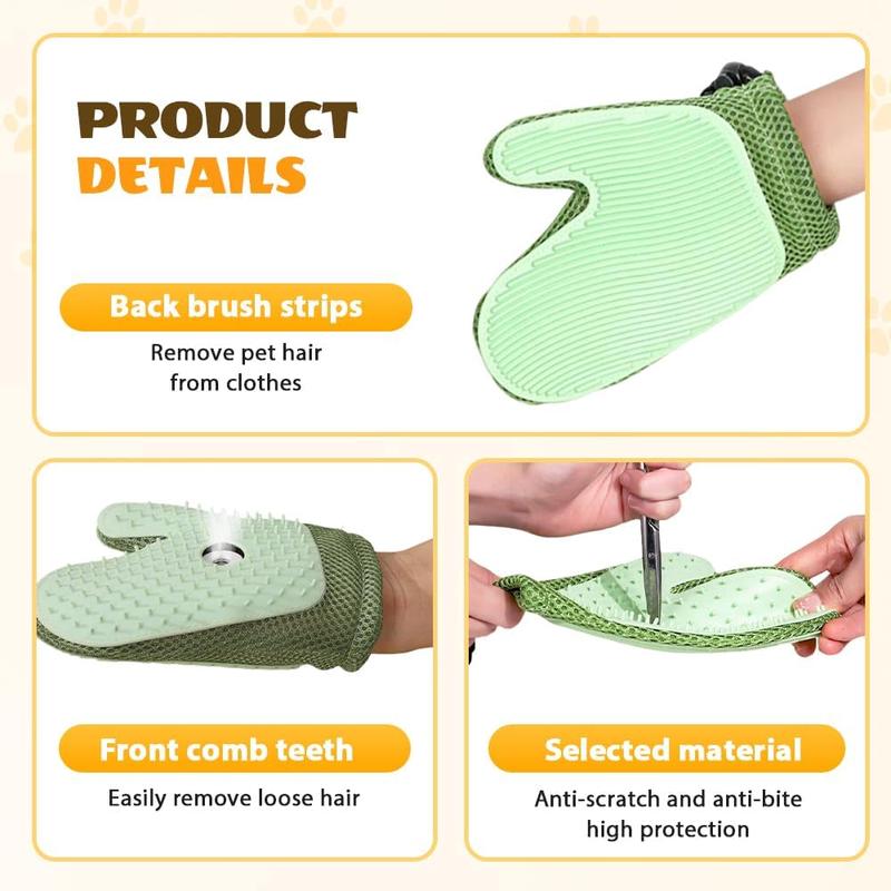 3-in-1 Pet Grooming Glove 🐾✨ – Rechargeable Brush for Shedding, Lint Removal & Grooming Cats/Dogs 🐶🐱