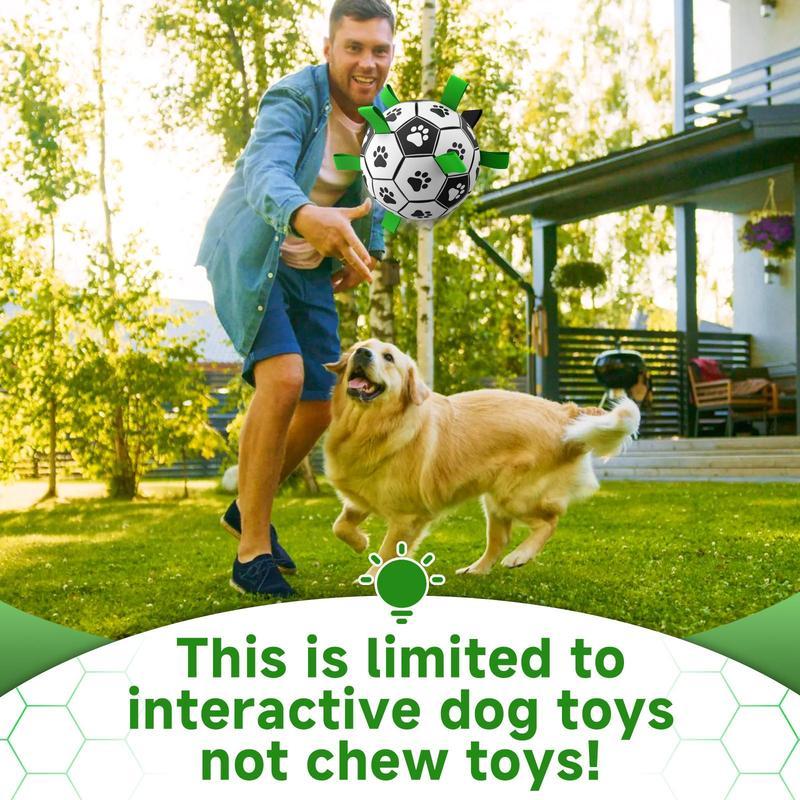 Dog Soccer Ball ⚽🐶 – Durable Interactive Toy with Straps for Tug-of-War, Water Play 💦 & Perfect Puppy Gifts 🎁