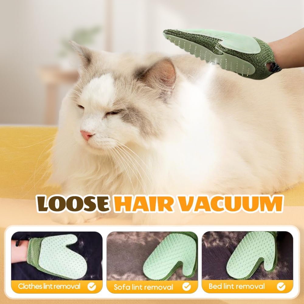 3-in-1 Pet Grooming Glove 🐾✨ – Rechargeable Brush for Shedding, Lint Removal & Grooming Cats/Dogs 🐶🐱
