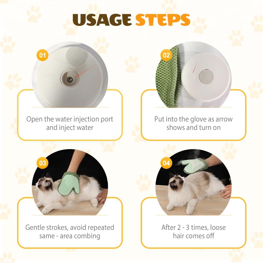 3-in-1 Pet Grooming Glove 🐾✨ – Rechargeable Brush for Shedding, Lint Removal & Grooming Cats/Dogs 🐶🐱