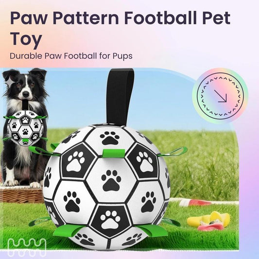 Dog Soccer Ball โฝ๐ถ โ Durable Interactive Toy with Straps for Tug-of-War, Water Play ๐ฆ & Perfect Puppy Gifts ๐