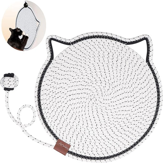 Cat Scratcher Mat ๐พ โ 17'' Round Rope Pad with Ball ๐พ | Protects Furniture ๐๏ธ & Keeps Indoor Cats Happy ๐บ