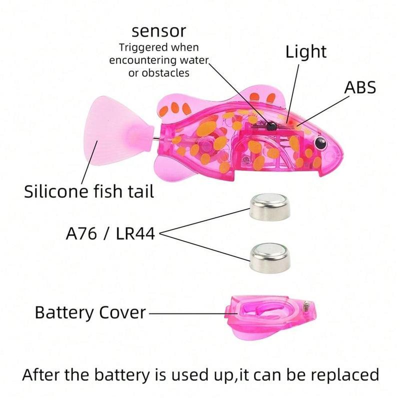 4PCS LED Swimming Fish Toys πβ¨ β Water-Activated, Neon Lights for Cats πΊ & Kids πΆ | Fun Play & Encourage Drinking π¦