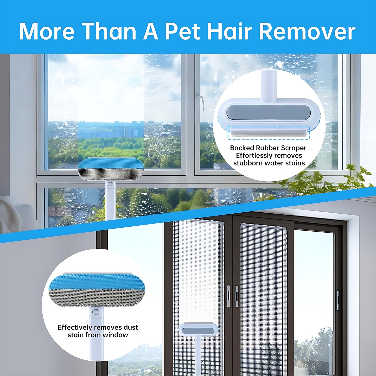 Multifunctional Pet Hair Remover 🐾 – Extra-Long Handle, Washable & Perfect for Furniture, Clothes, Bedding & More! 🛋️👕🛏️