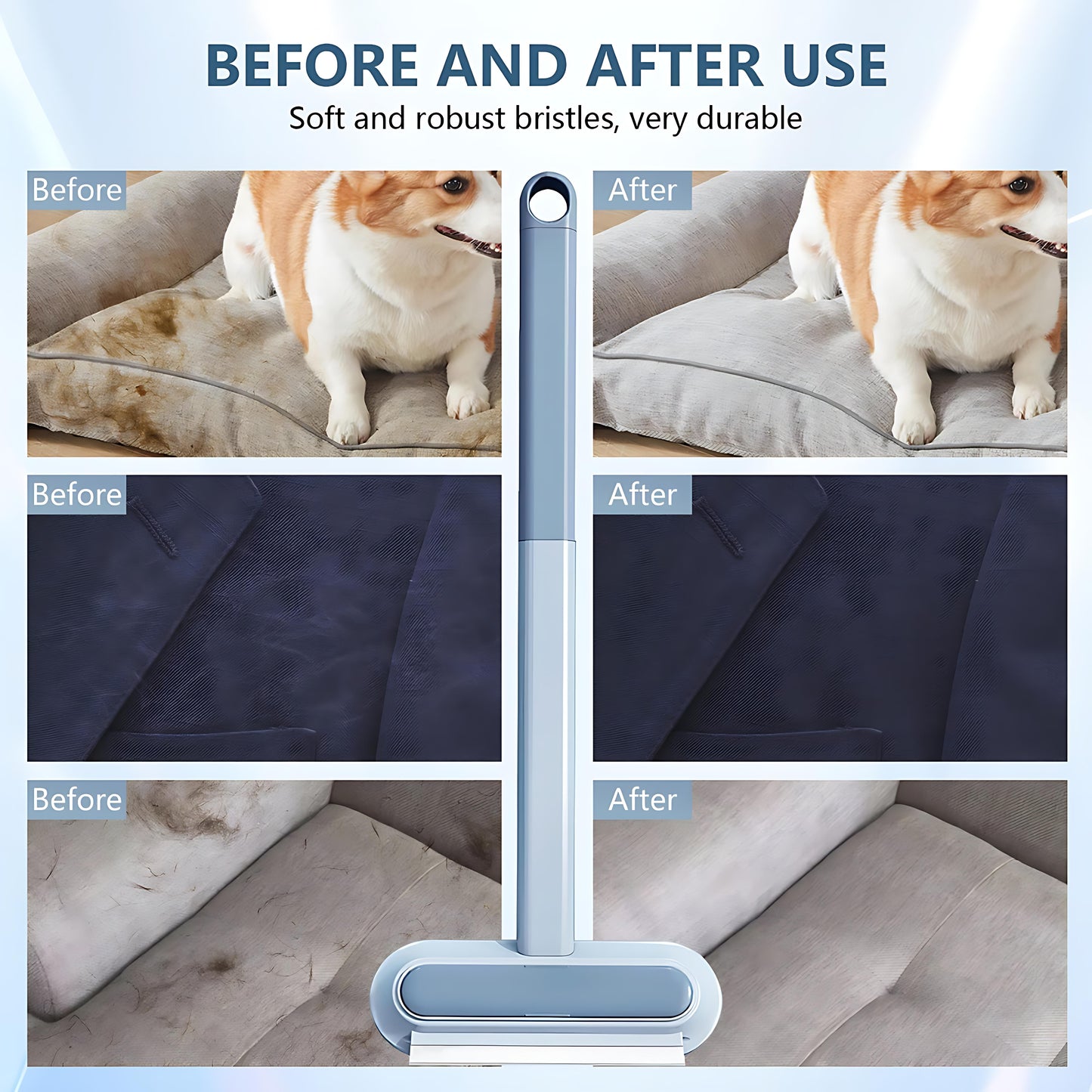 Multifunctional Pet Hair Remover 🐾 – Extra-Long Handle, Washable & Perfect for Furniture, Clothes, Bedding & More! 🛋️👕🛏️