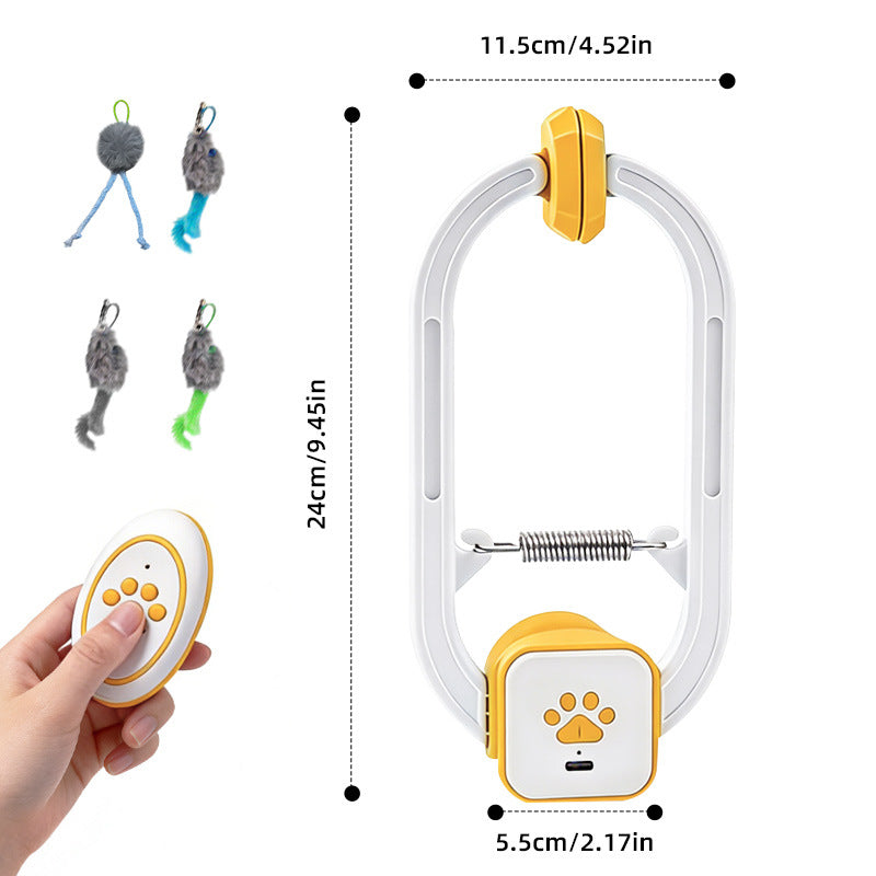 SUPETSPAW Electric Cat Teaser (No Remote), Rechargeable Door Clip Design, Interactive Pet Toy. Dual Modes – 360° Rotation & Irregular Jumping, Stimulates Physical and Mental Vitality. Cat Toy, Cat Supplies, Pet Supplies, Interactive Cat Toy, Perfect Gift