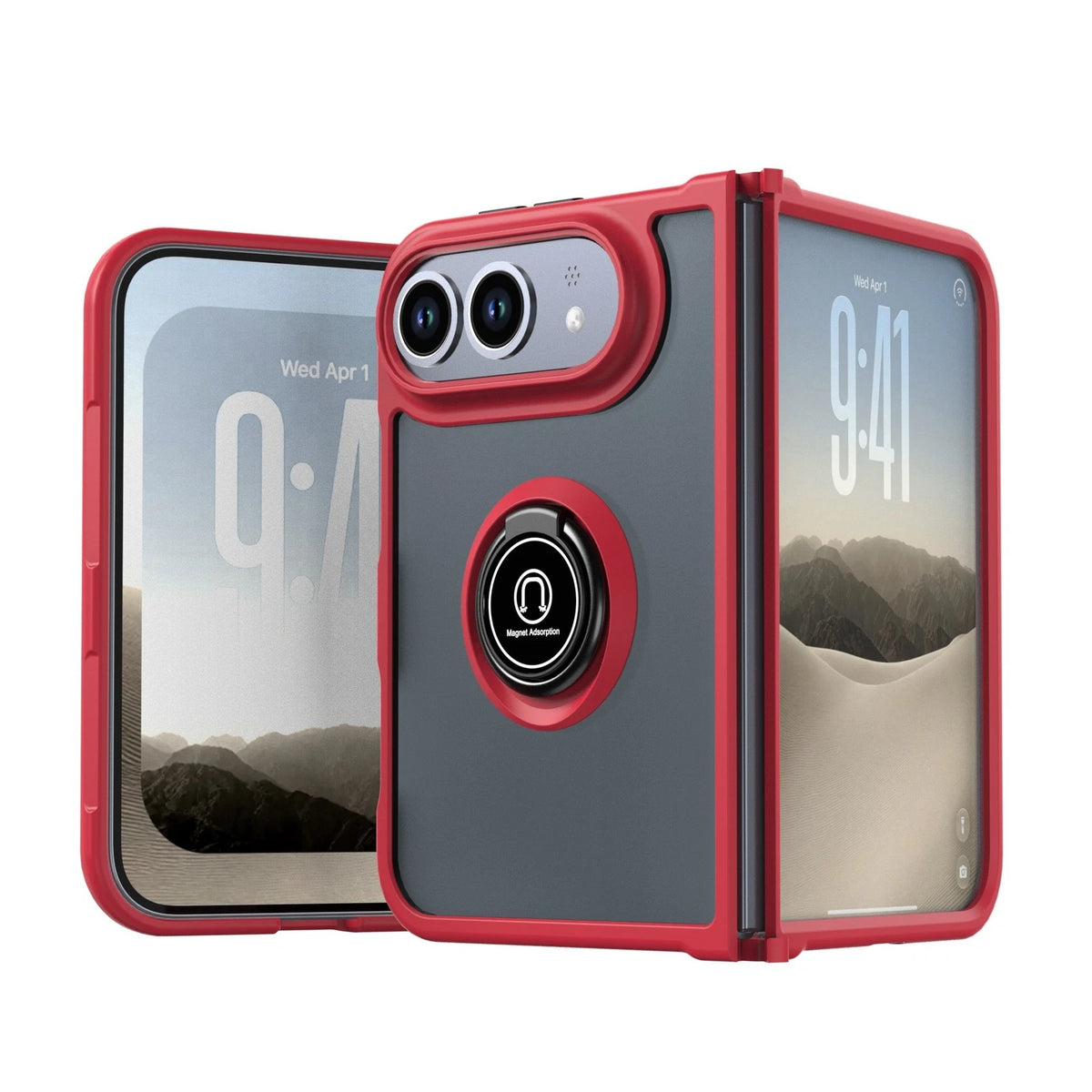 For Apple iPhone Duo, Hybrid Armor Liquid Silicone Magnetic Stand Case Cover US