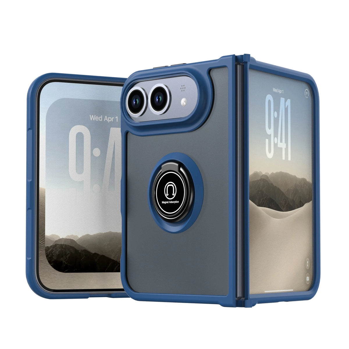 For Apple iPhone Duo, Hybrid Armor Liquid Silicone Magnetic Stand Case Cover US