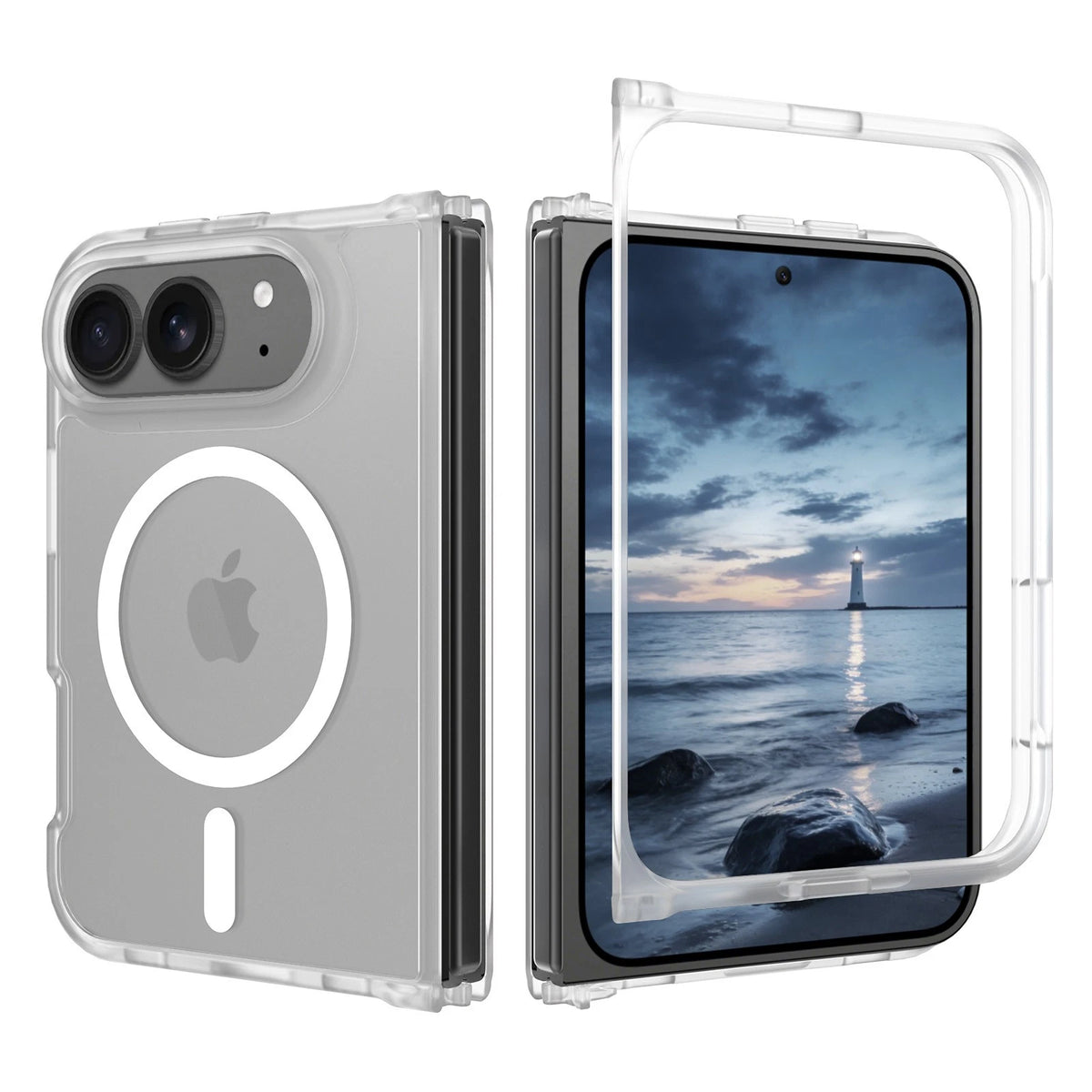 For Apple iPhone Duo (2026) Slim Fit Shockproof Matte Mag Safe Fold Case Cover