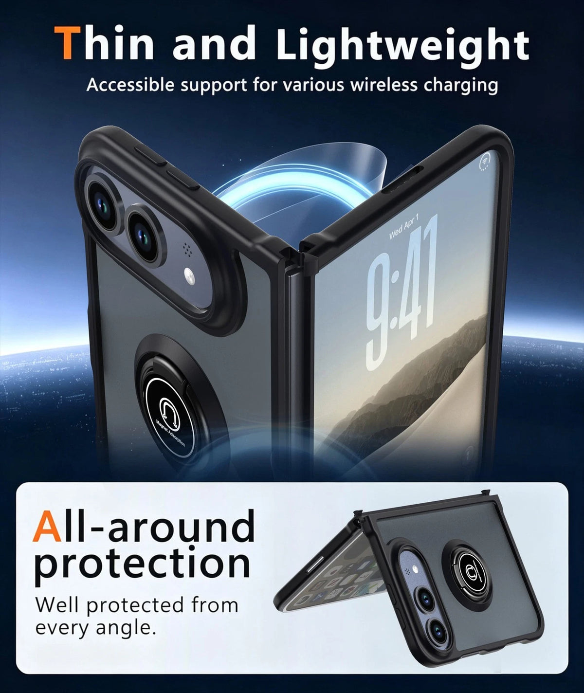 For Apple iPhone Duo, Hybrid Armor Liquid Silicone Magnetic Stand Case Cover US