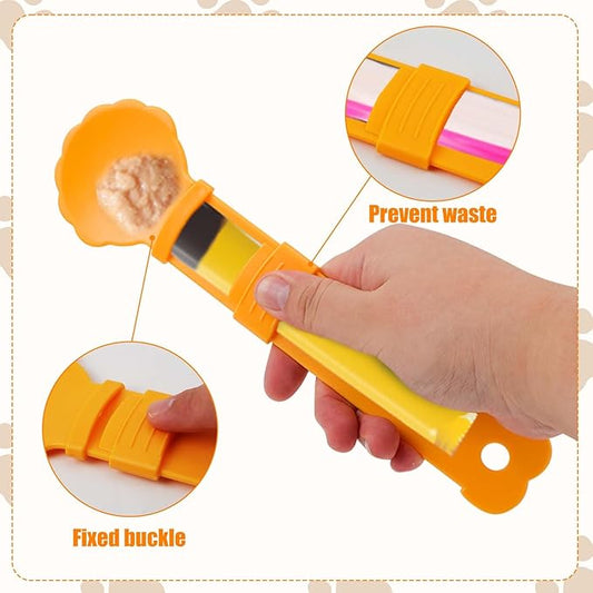 [2026]3PCS Cat Treat Squeeze Spoon Multifunctional Dispenser for for Wet Food, Licky Treats & Puree Tubes, Easy Feeding and Storage with with Extra Long Handle Design, Cat Accessories(3 Color)