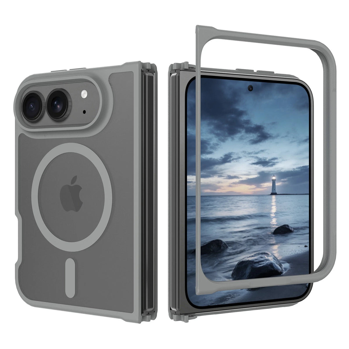 For Apple iPhone Duo (2026) Slim Fit Shockproof Matte Mag Safe Fold Case Cover