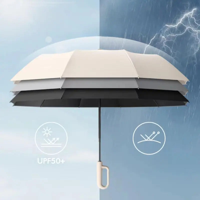Automatic Folding Umbrella, 1 Count/60pcs Portable Rain Umbrella with Loop Buckle, Windproof & Waterproof Umbrella for Men & Women #GLOBAL PICKS