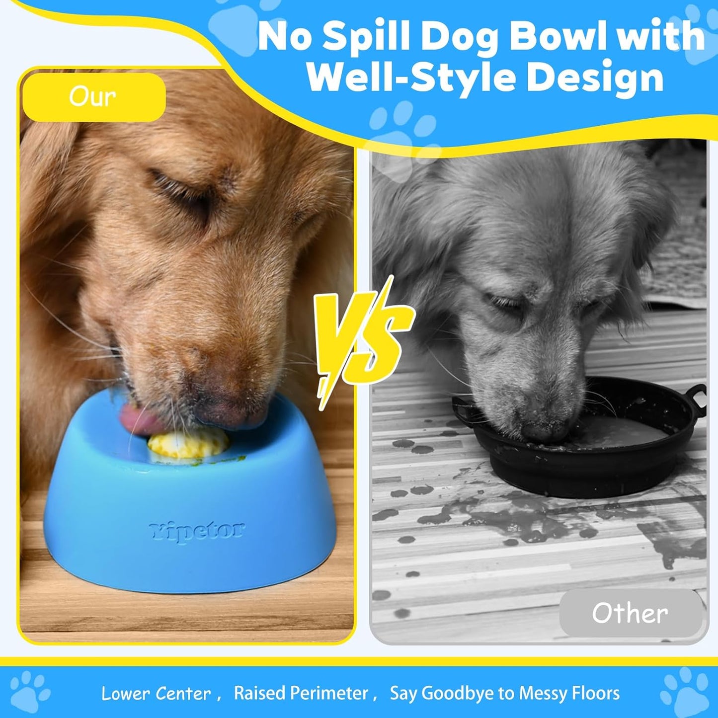 Slow Feeder Dog Bowls for Liquid Treat, [Built-in Rolling Ball] No Spill Bone Broth Dog Licking Bowl, Multi-Purpose Puppy Yogurt Feeder Bowl for All Breeds Dietary Supplement/Post-op Nutrition Feeding.valentines gift for pets