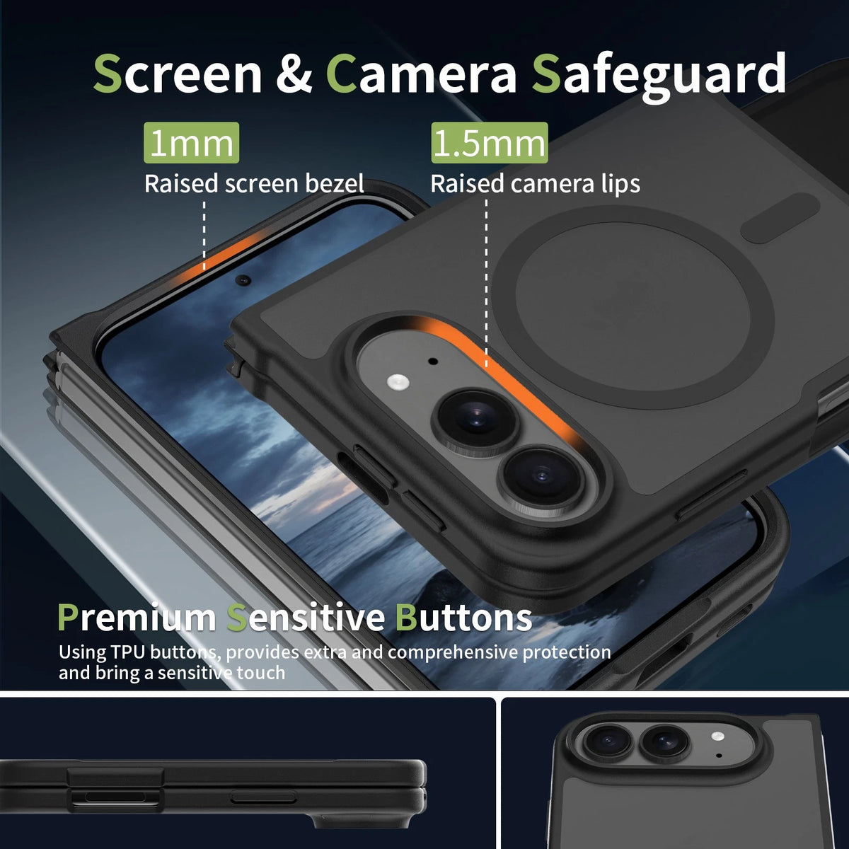 For Apple iPhone Duo (2026) Slim Fit Shockproof Matte Mag Safe Fold Case Cover