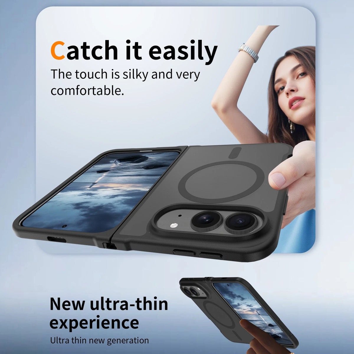 For Apple iPhone Duo (2026) Slim Fit Shockproof Matte Mag Safe Fold Case Cover