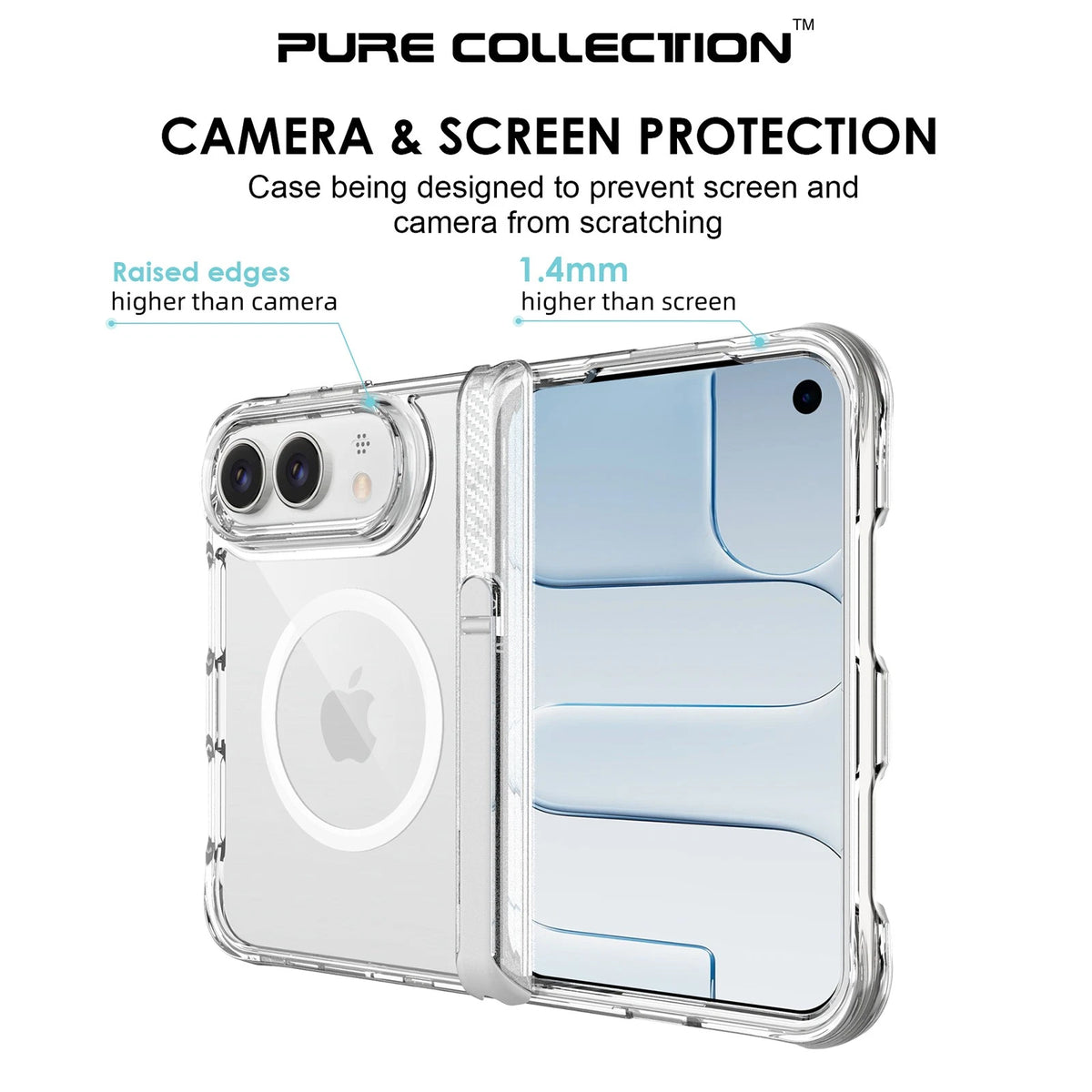 For iPhone Duo Mag Safe HInge Protection Stand Clear Back Shockproof Phone Case