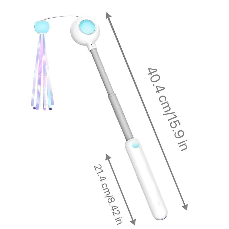 [2025 New] Retractable Cat Wand Toy 🪶😺 – 3-in-1 Feather & Laser Pointer for Indoor Cats & Kittens 🐾