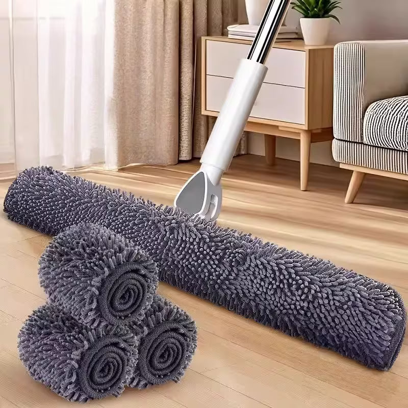1pc Flat Mop Head Replacement Cover - Microfiber Scouring Cloth, Efficient Dust And Hair Absorption, No Dead Corners, Thickened Non-Shedding, Easy to Clean And Machine Washable, Super Absorbent, Reusable - Suitable for Bedroom, Living Room, Kitchen