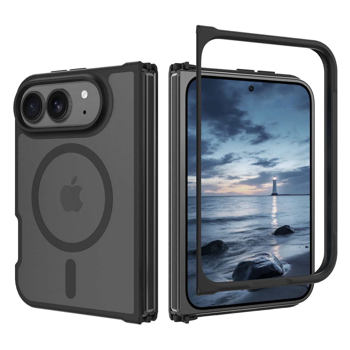 For Apple iPhone Duo (2026) Slim Fit Shockproof Matte Mag Safe Fold Case Cover