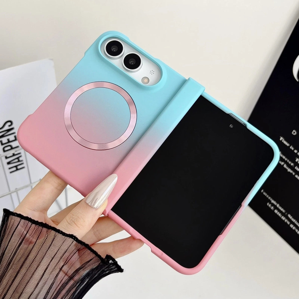 Shockproof Mag Safe Fold Case Frost Slim Hard Cover For Apple iPhone Duo (2026)