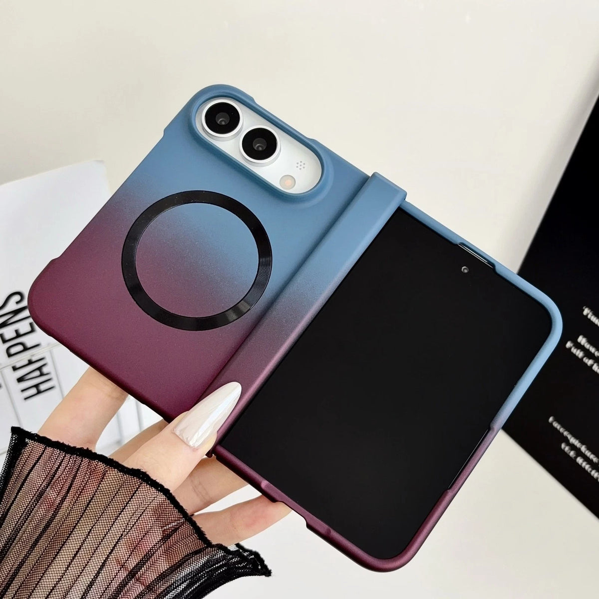 Shockproof Mag Safe Fold Case Frost Slim Hard Cover For Apple iPhone Duo (2026)